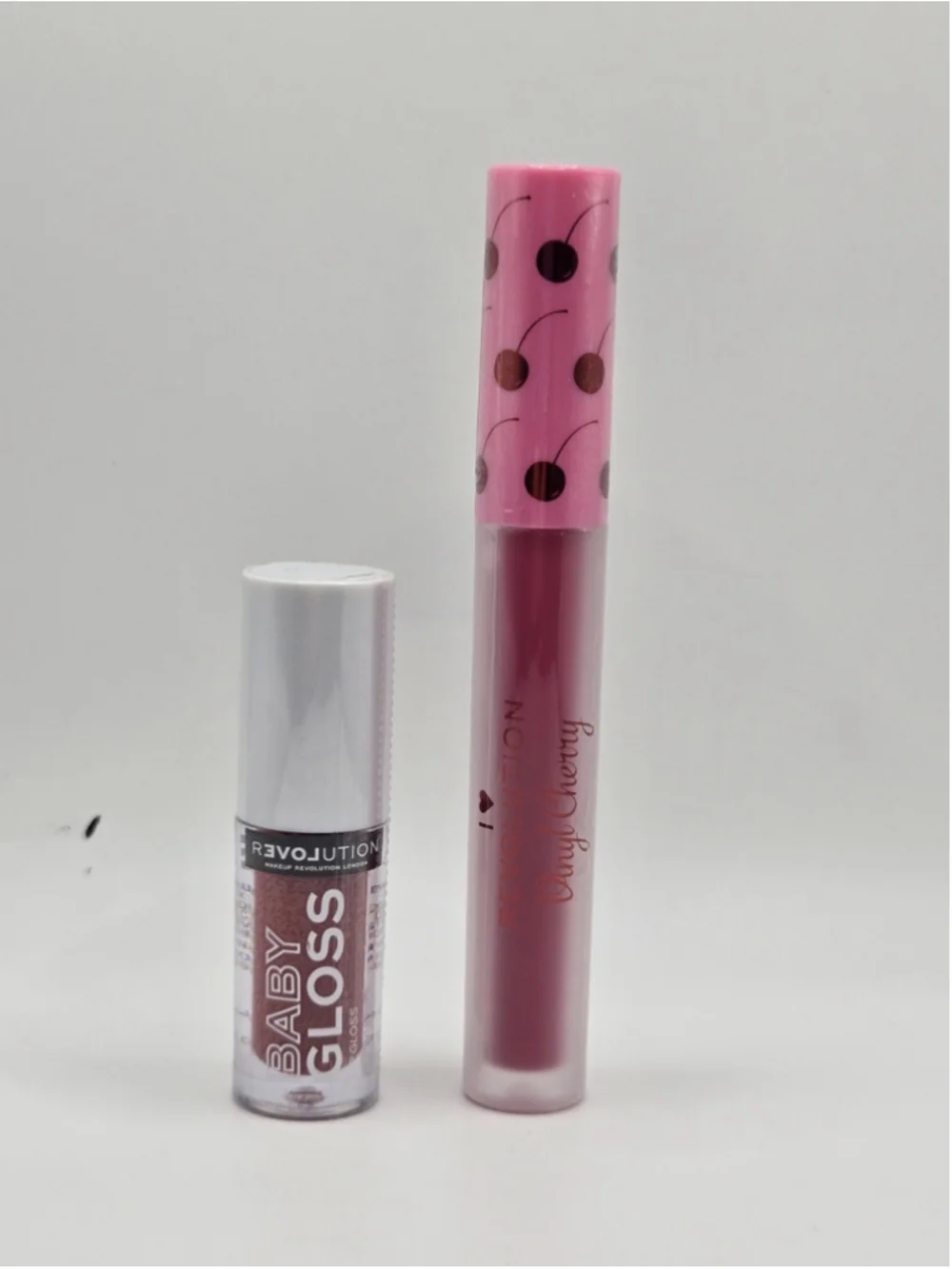Revolution Lip Gloss Lot of 2 Baby Gloss Babe & Vinyl Cherry Cherryade New...